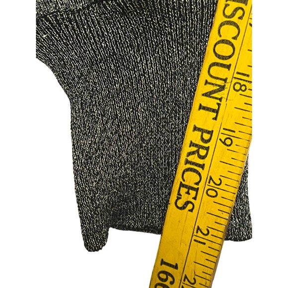 Red Paint Women Metallic Gold Gray Large Knit Sweater Cotton & Lurex Sparkly - Picture 10 of 16